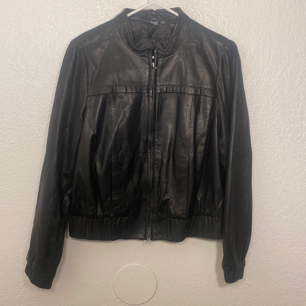 A.N.A | genuine leather jacket | size M